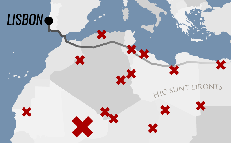 Tunisia and Egypt would be the most dangerous parts Map showing kidnappings in northern Africa
